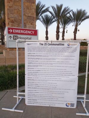 The 25 Commonalities displayed outside ER